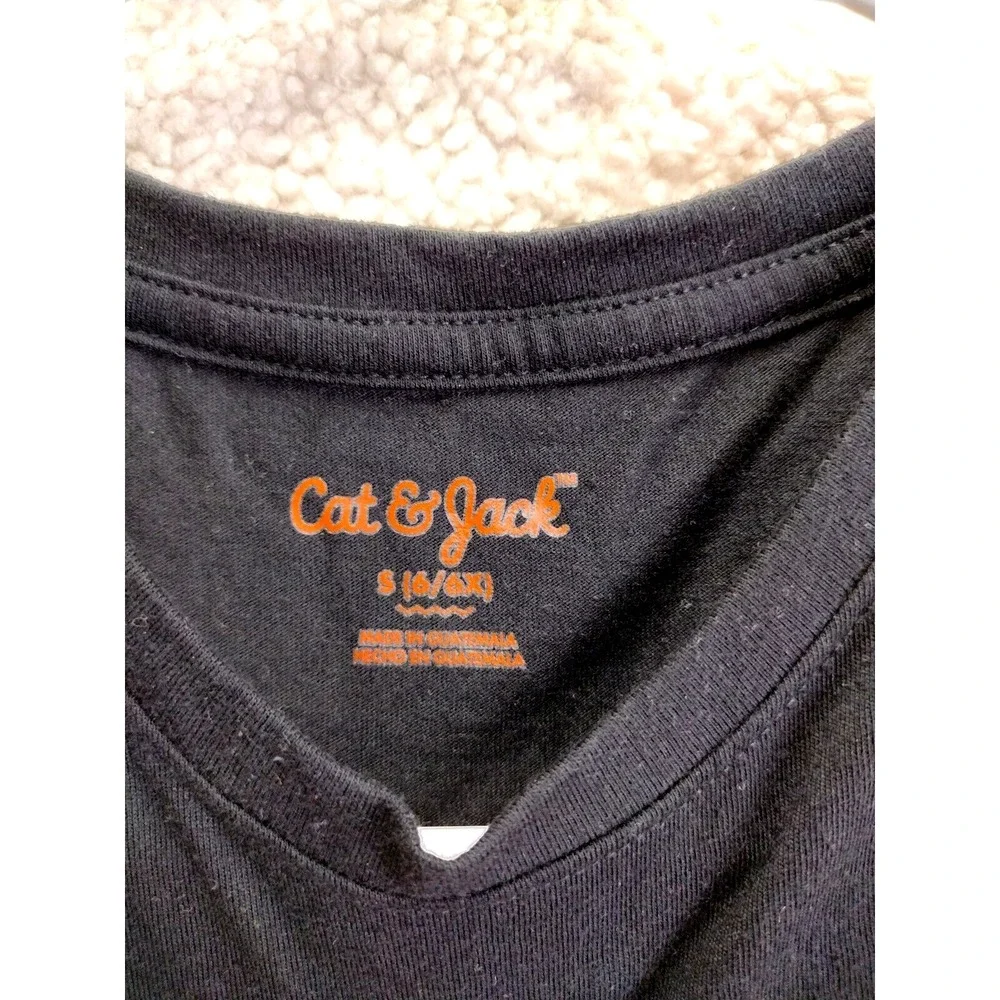 Cat‎ and Jack Kids Black Short Sleeve Crew Neck T Shirt Size S 6
